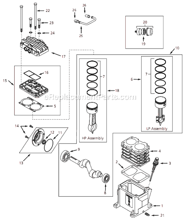 Page B Diagram and Parts List for TC261400 2002 Campbell Hausfeld Compressor
